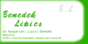 benedek lipics business card